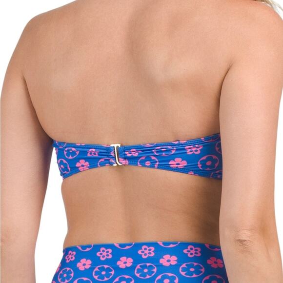 NWT BEACH RIOT Blue Pink Kelsey Bandeau Bikini Top & Highway High Rise Set - Picture 2 of 5